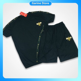 [GIÁ RẺ] Bộ đồ Nam thêu logo Ong nhỏ, Bộ thể thao nam hè phối dây GC cực hot, thoáng mát - Garino Store