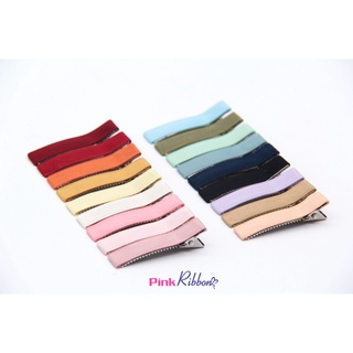 SET 2 CÁI - Kẹp cá sấu bọc ruy băng lụa mờ, xương kẹp, nguyên phụ liệu thủ công, phụ kiện tóc