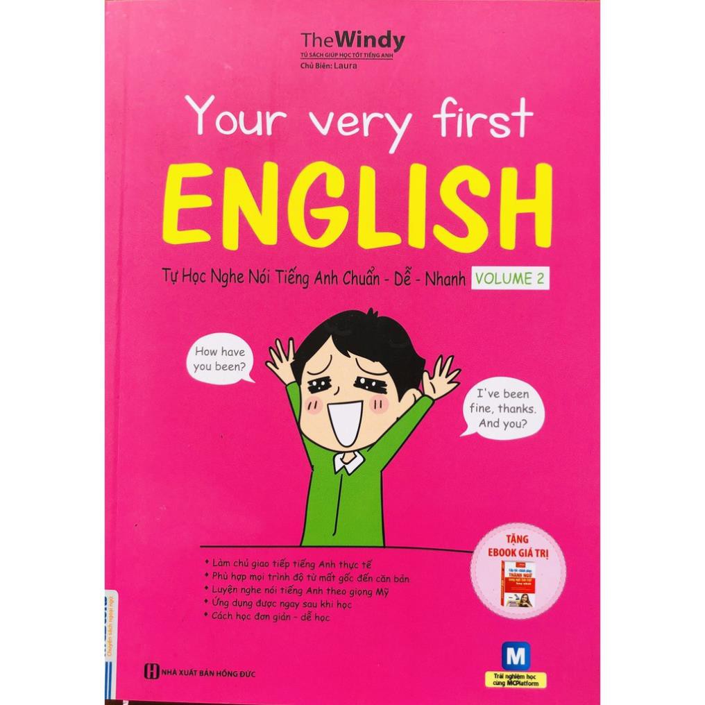 Sách - Combo Your Very First English - Tự Học Nghe Nói Tiếng Anh Chuẩn – Dễ – Nhanh Volume 1 + 2 tặng kèm bút hoạt hình