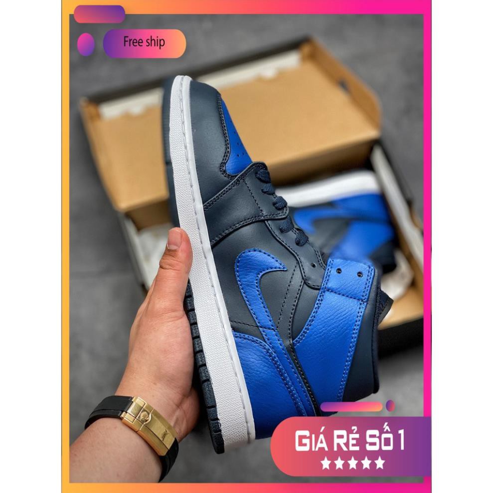 Giày thể thao Air Jordan 1 Retro Black Royal Blue cổ cao siêu đẹp cho nam và nữ