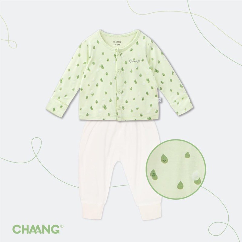 Bộ dài tay cúc giữa hoạ tiết chuột Chaang