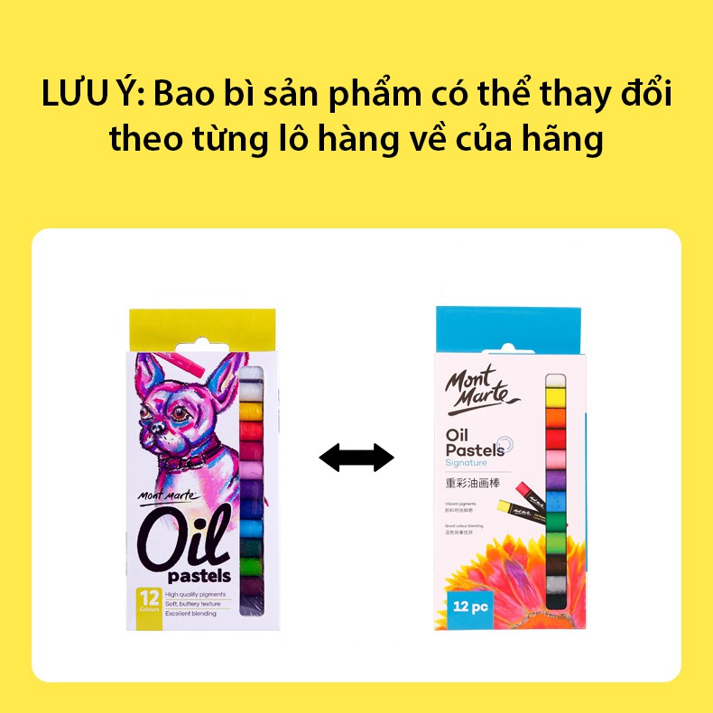 Bộ Bút Sáp Dầu Cao Cấp Mont Marte 12/24/48 Màu - Oil Pastels Signature - MMPT0013/MMPT0014/MMPT0015