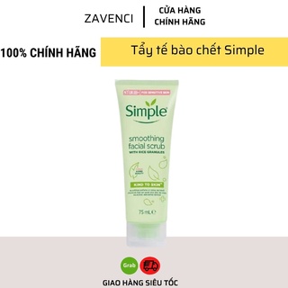 Tẩy tế bào chết SIMPLE Kind To Skin Smoothing Facial Scrub mọi loại da 75ml - Zavenci