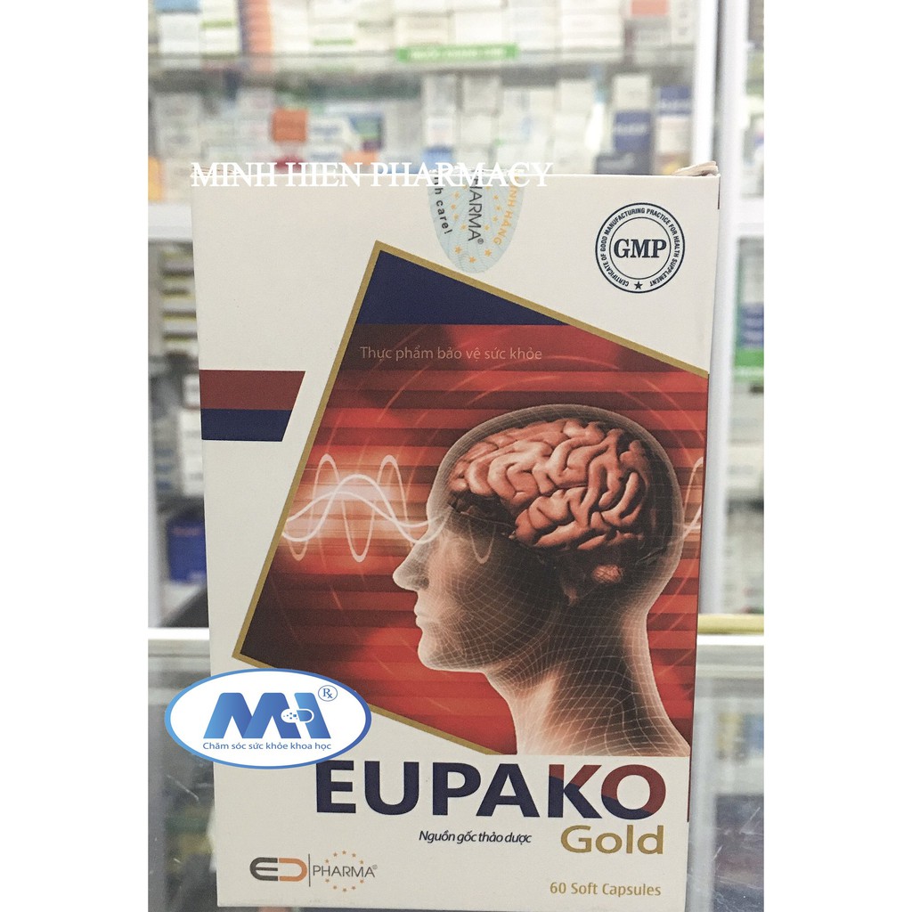✅  Viên bổ não EUPAKO GOLD  hoạt huyết dưỡng não, bổ huyết, hỗ trợ tăng cường tuần hoàn mãu não (Hộp 60 GOLD