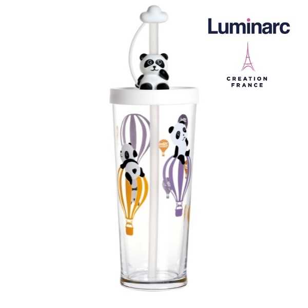 Ly Có Nắp Thuỷ Tinh Luminarc Lille Scale Panda 425ml - LUSCQ3809