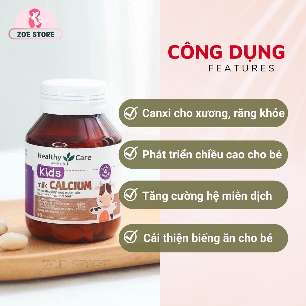 Viên bổ xung Canxi D3 Healthy cho bé  của Úc - cho bé phát triển chiều cao
