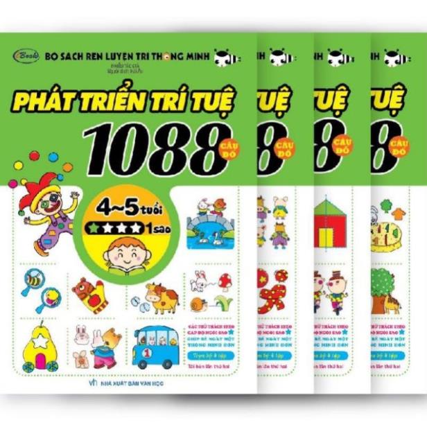 Sách - 1088 Câu đố phát triển trí tuệ 4-5 tuổi (bộ 4 quyển)