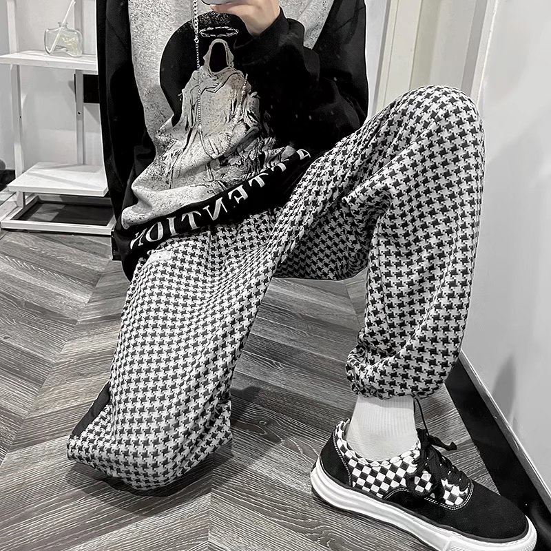 Quần Jogger In Họa Tiết Houndstooth Thời Trang Dành Cho Nam Size S-3XL