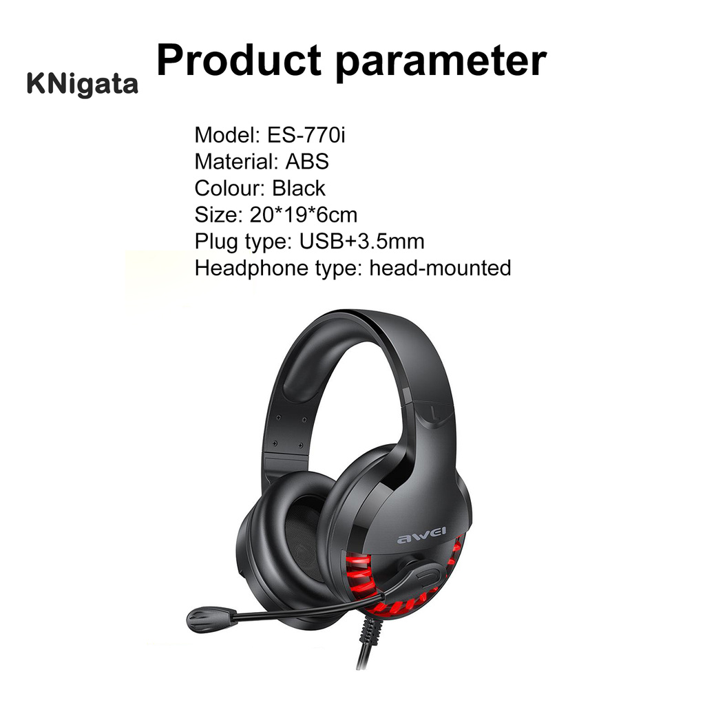 AWEI Tai Nghe Dạng Chụp Tai Jack 3.5mm Chuyên Dụng Cho Game Thủ | BigBuy360 - bigbuy360.vn