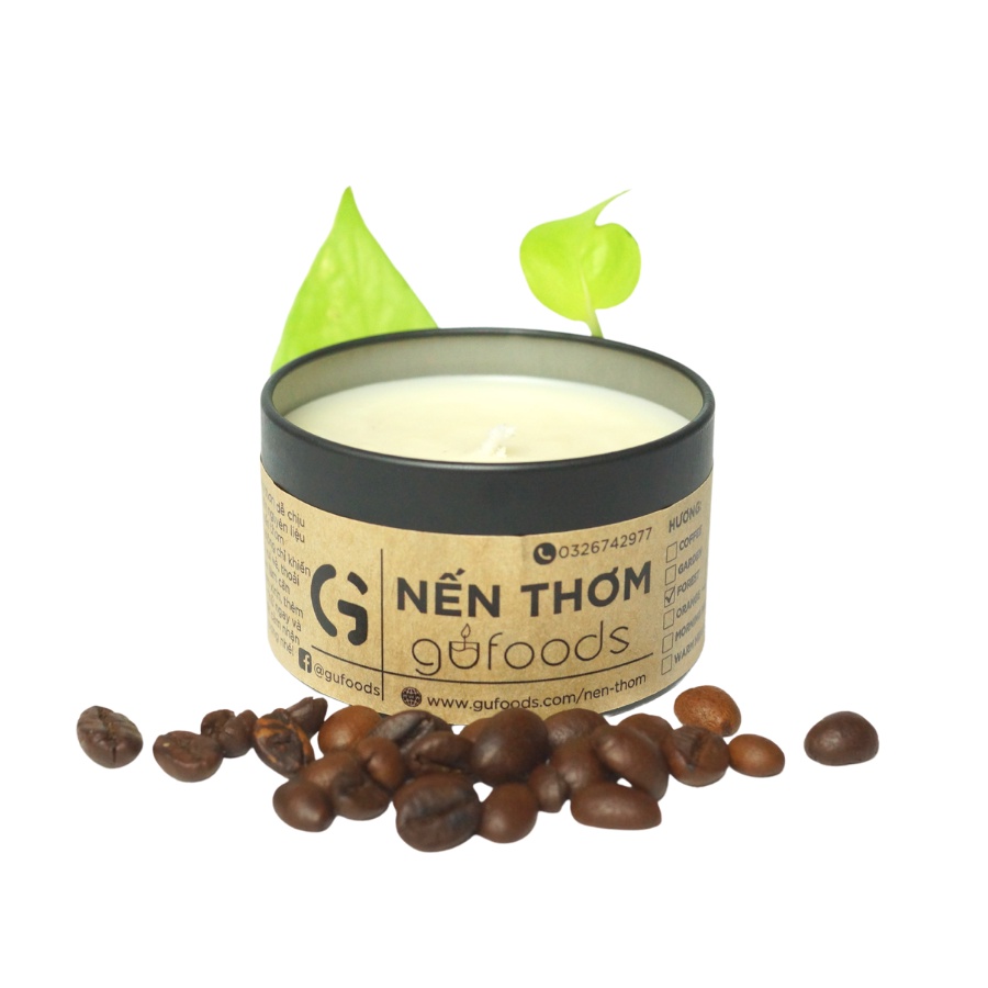 Nến thơm GUfoods (60g) - Hương tinh dầu tự nhiên,  Thư giãn tinh thần, Khử mùi và làm đẹp không gian sống