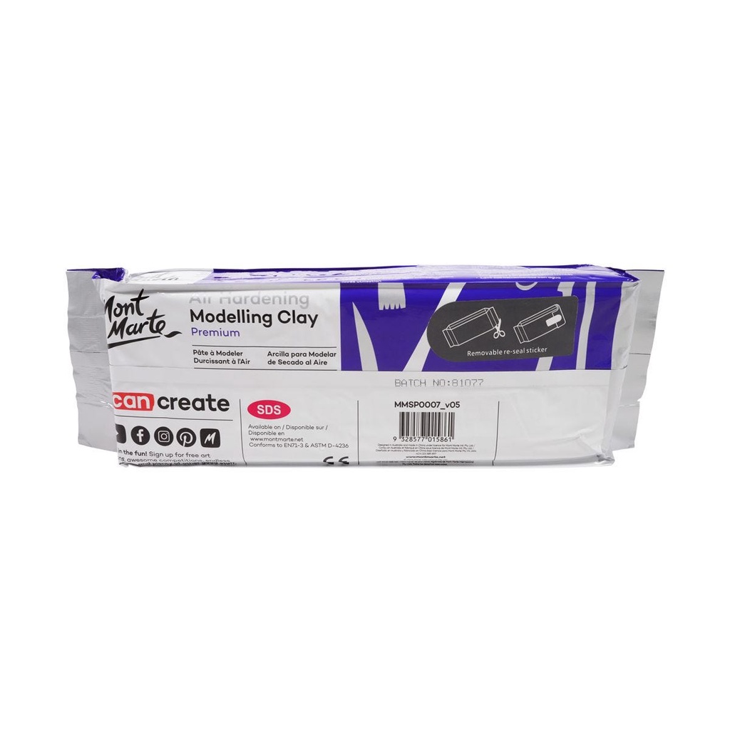 Đất sét tự khô, đất nặn mỹ thuật Mont Marte Air Hardening Modelling Clay Premium MMSP05/06/07/08 MMSP