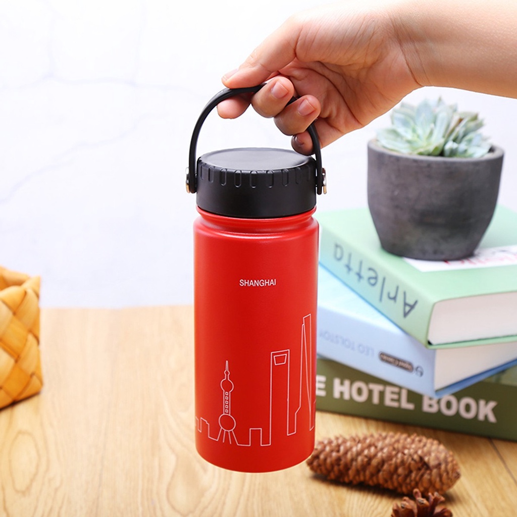 Bình giữ nhiệt LocknLock 897ml Riga Tumbler có khay lưới lọc trà inox và quai xách màu đỏ LHC4160 - K-MALL