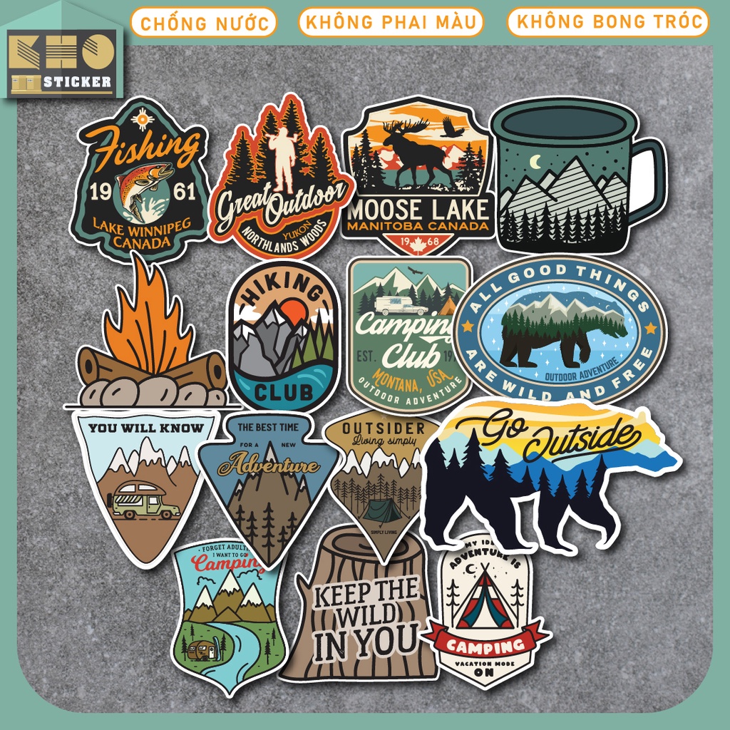 Combo 50 Sticker Vintage Travel chống nước sticker dán laptop, điện thoại, đàn guitar, mũ bảo hiểm, vali. MSP: ST39