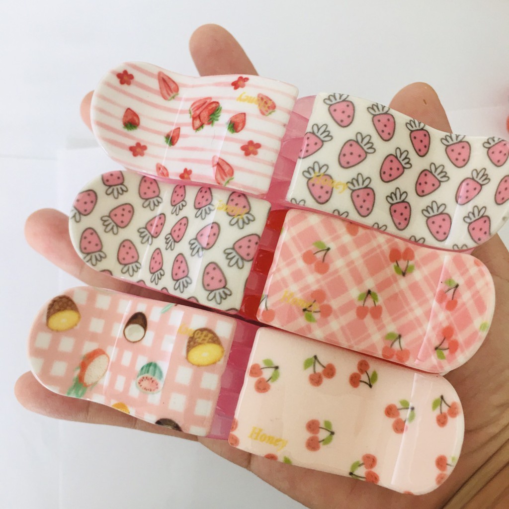 Kẹp tóc càng cua  5 răng Honey họa tiết trái cây nhiều mẫu phong cách Hàn Quốc  cực xịn xò - Selenshop