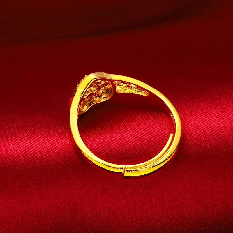 Nhẫn Hở Mạ Vàng 24K Hình Trái Tim Đơn Giản Phong Cách Âu Mỹ Mới