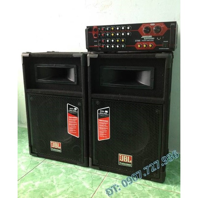 ( GIÁ TỐT NHẤT) Dàn loa JBL 2 bass + Amply Jarguar ( TẶNG 10 MÉT DÂY LOA)