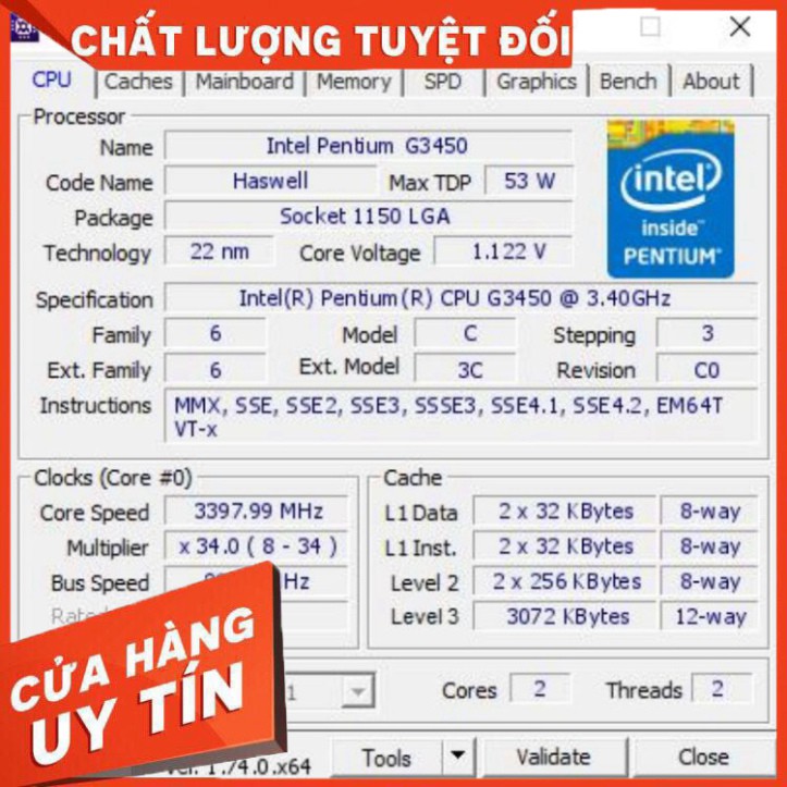 [CPU] Chip máy tính G3450 Tặng kèm keo tản nhiệt