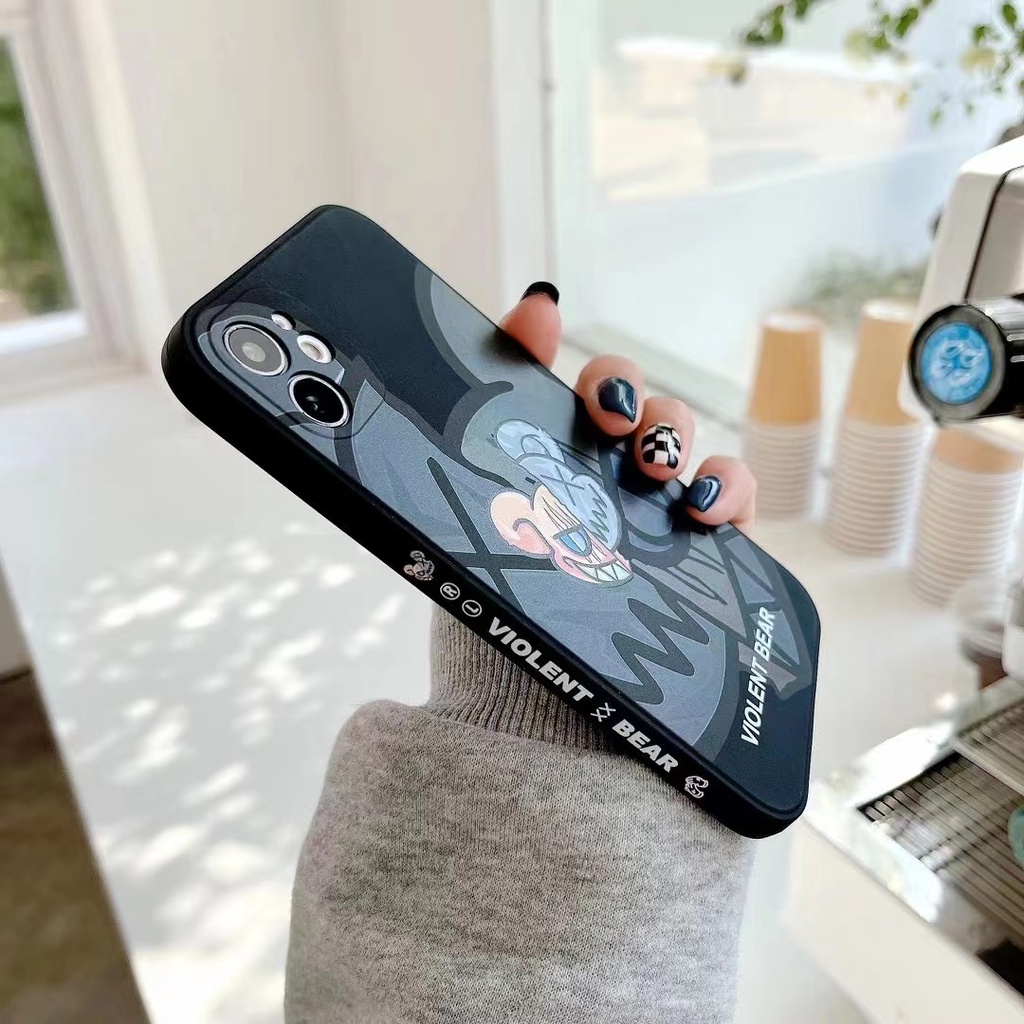 Ốp Điện Thoại Hình Vuông In Hình Gấu Cho ốp lưng iPhone 13 Pro MAX 12 Pro MAX 11 Pro MAX 7 Plus 8 Plus 7 8 X XS MAX XR 6 Plus 6s Plus
