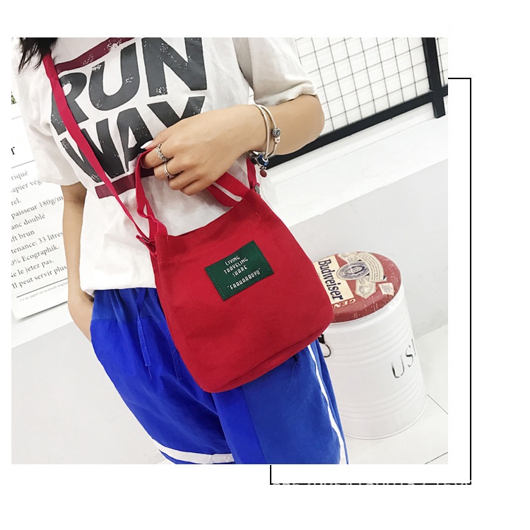 Túi xách đeo vai vải canvas mềm mại phong cách phương Tây thời trang cho nữ