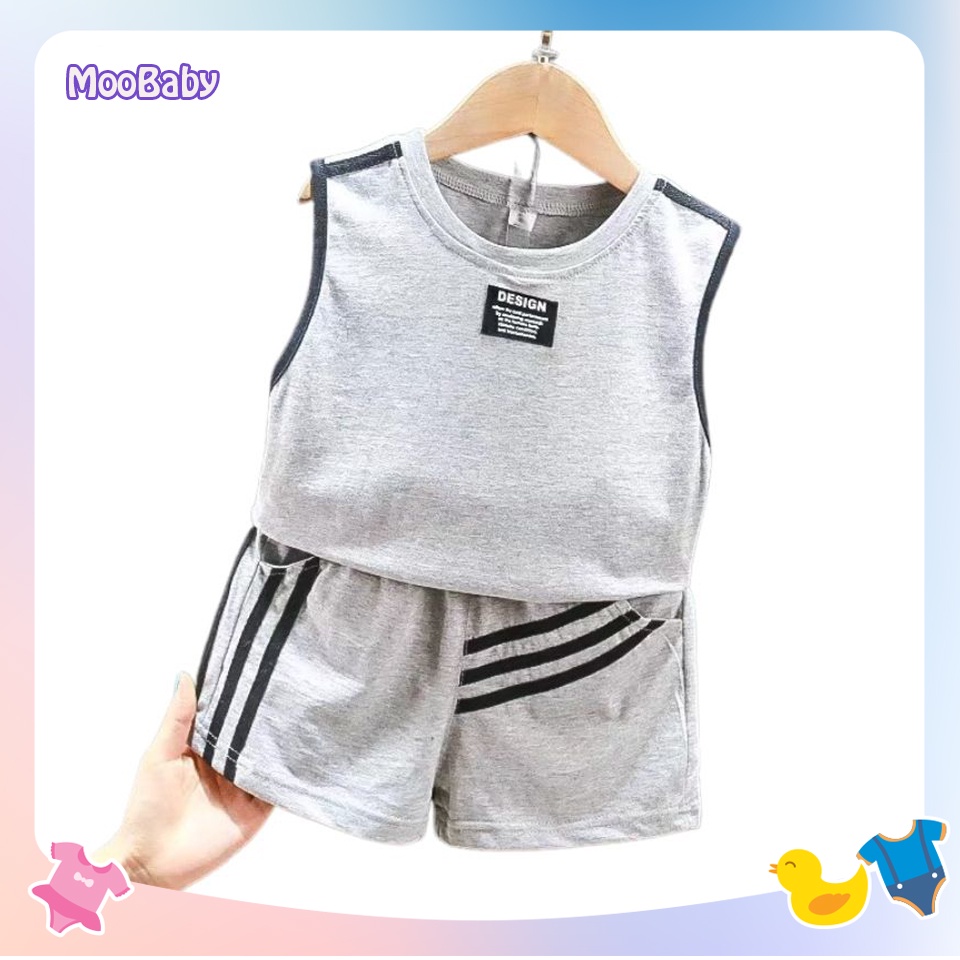 Đồ Bộ Sát Nách Cho Bé Trai, Bộ Hè Quần Kẻ Chéo Chất Cotton Cao Cấp Cho Bé Từ 6 -18kg, Thời Trang Trẻ Em - MOOBABY SHOP