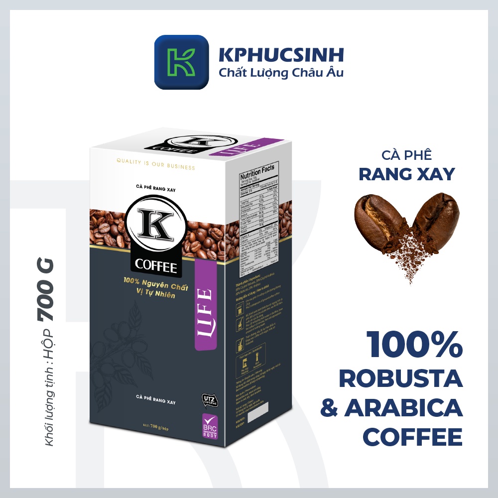 Cà phê rang xay xuất khẩu K Life 700g KPHUCSINH - Hàng Chính Hãng