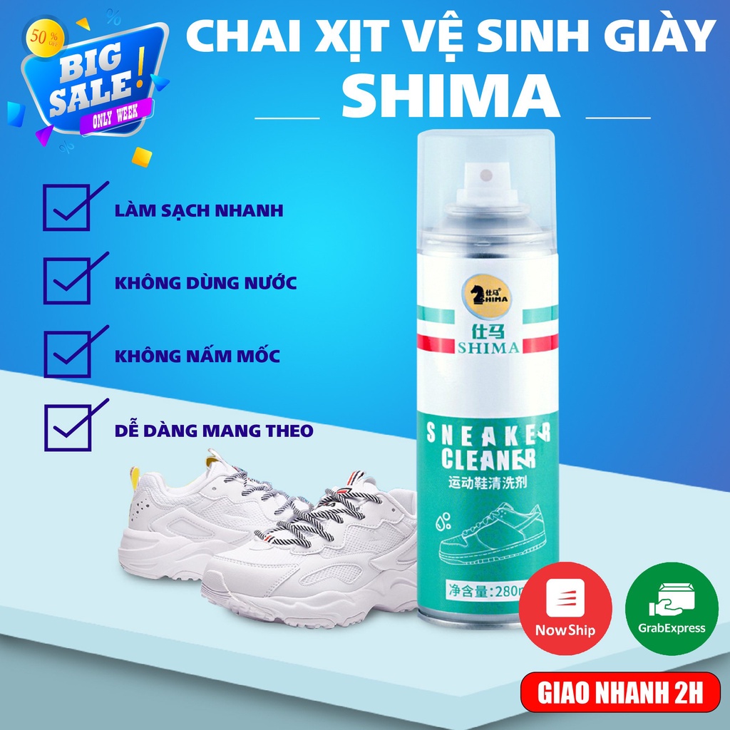 Chai xịt bọt làm sạch giày chuyên dụng SHIMA 280ml