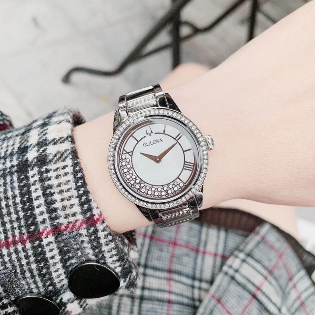 Đồng hồ nữ Bulova full bạc mặt trắng