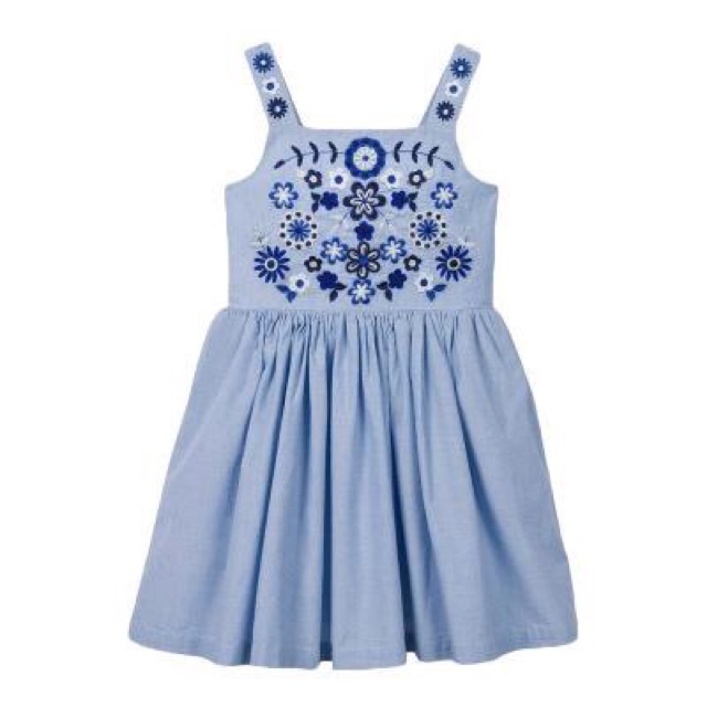 Váy mùa hè bé gái hai dây thêu hoa Little Maven cao cấp đủ size 2-7T