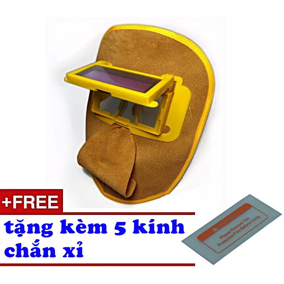 Kính hàn điện tử KH03 + Tặng 05 mica chắn xỉ hàn - Mặt nạ da tặng dây đeo