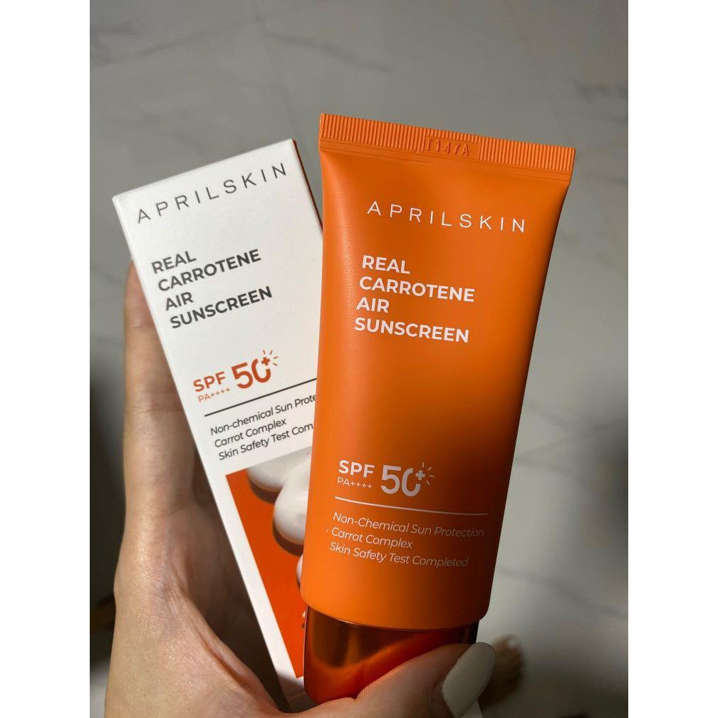 KEM CHỐNG NẮNG APRILSKIN REAL CARROTENE AIR SUNSCREEN 50ML CHÍNH HÃNG - 8124