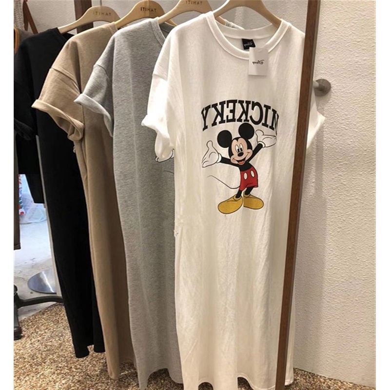 Đầm Thun Dài Quá Gối Tay Ngắn Dáng Rộng In Hình Chuột Mickey Thời Trang Mùa Hè Mới Dành Cho Nữ 100kg | BigBuy360 - bigbuy360.vn