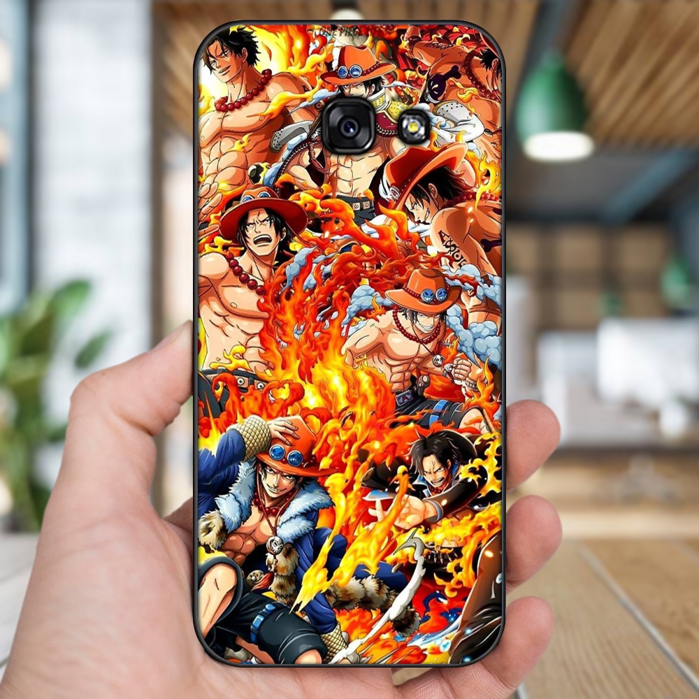 Ốp lưng Samsung A3 2017, A5 2017, A7 2017 viền đen in hình Ace One Piece