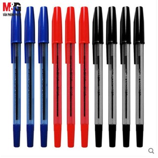 Hộp 40 cây Bút bi nắp gài M&G ABP64701A/ABP64701B/ABP64701C mực xanh/đen/đỏ 0.7mm