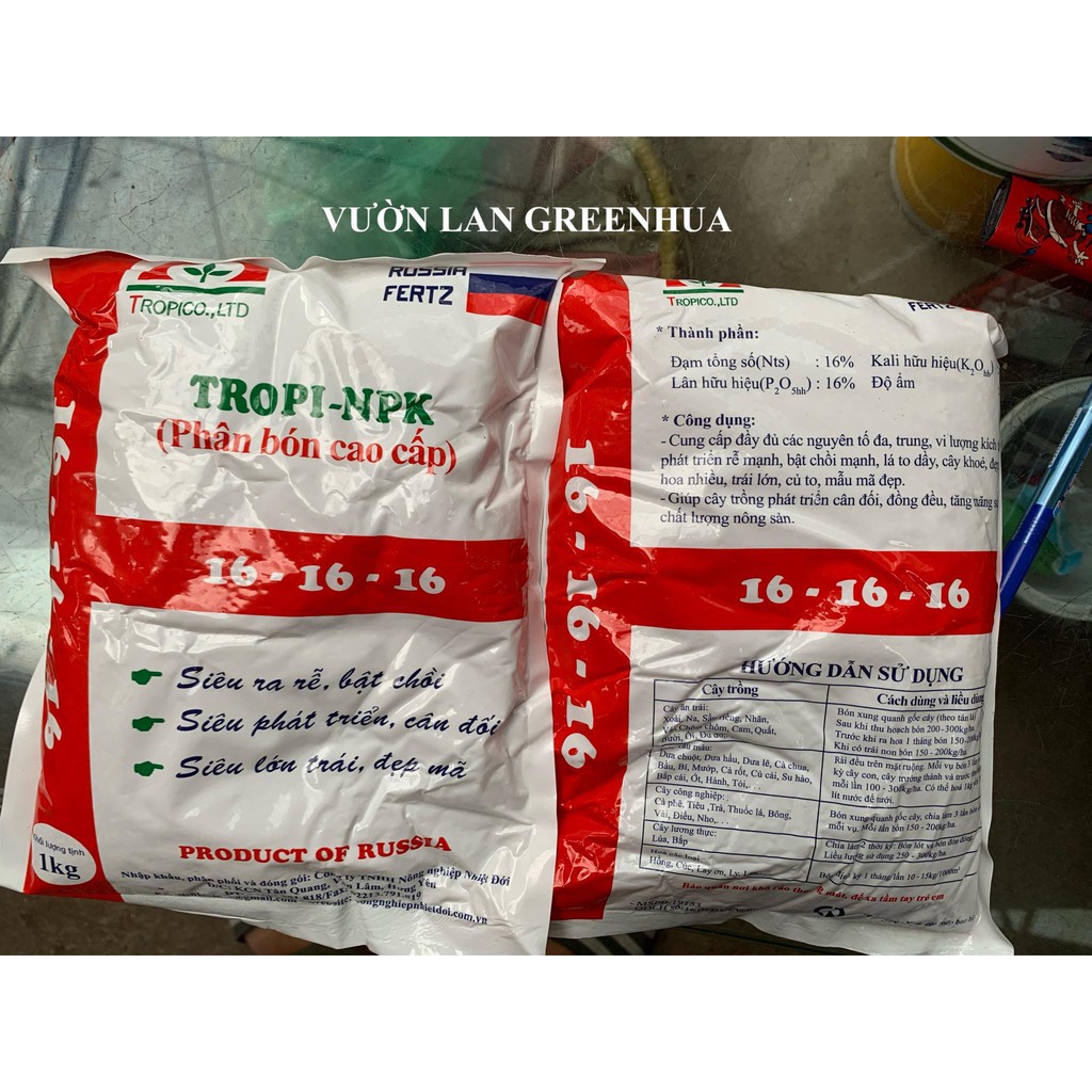 Phân bón cao cấp TROPI-NPK siêu ra rễ, bật chồi, lớn trái