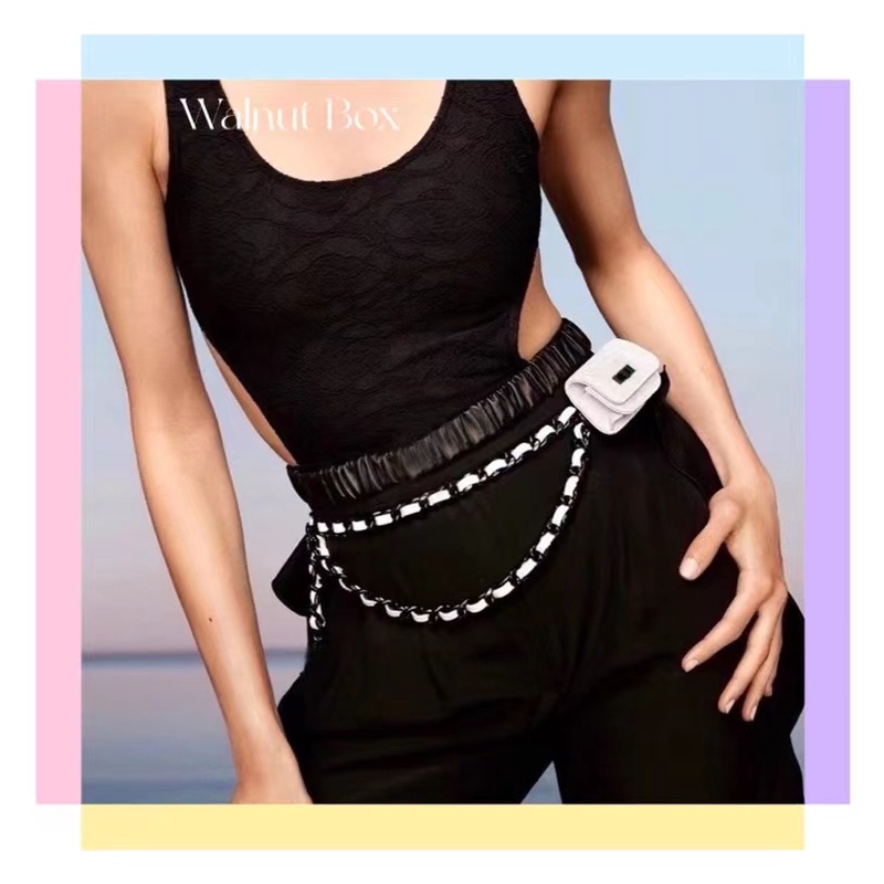Túi Đeo Hông Mini Phối Dây Xích Thời Trang Cá Tính Trẻ Trung