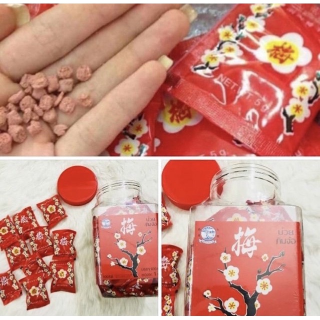 Tách lẻ 1 gói Ô Mai Xí Muội Hoa Đào Thái Lan gói 5g