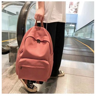 Balo nữ màu thuần cặp sách rộng to thiết kế đơn giản của học sinh,sinh viên phiên bản Hàn 2019