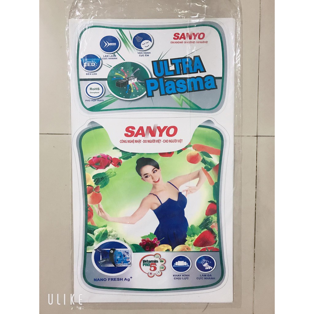 MIẾNG DÁN TRANG TRÍ TỦ LẠNH SANYO (MẪU 1)