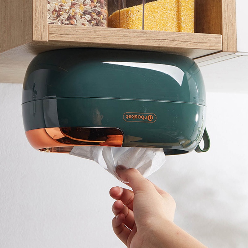 Hộp Đựng Khăn Giấy Dạng Treo Lò Xo Độc Đáo Tiện Dụng Cho Nhà Bếp / Văn Phòng