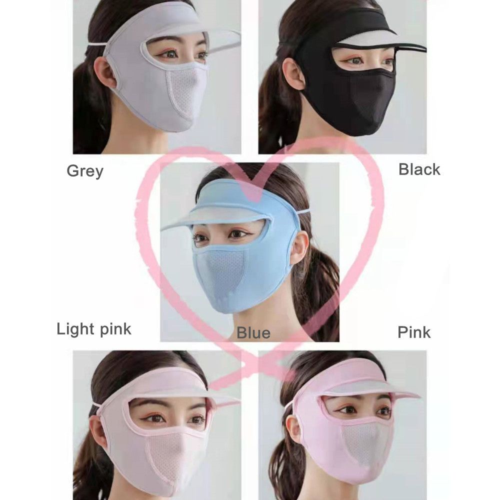 Nón Chống Nắng Bằng Lụa Lạnh Thoáng Khí Bảo Vệ Toàn Diện Chống Tia Cực Tím Chống Bụi Cho Nữ