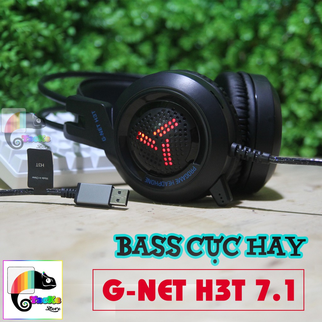 Tai Nghe Gaming GNET H3T Có Mic, Màu đen, G-Net H3T Gaming Headphone