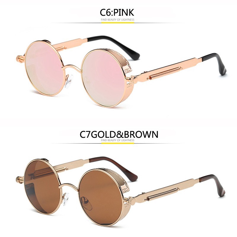 Kính mát gọng tròn cổ điển cho nam và nữ