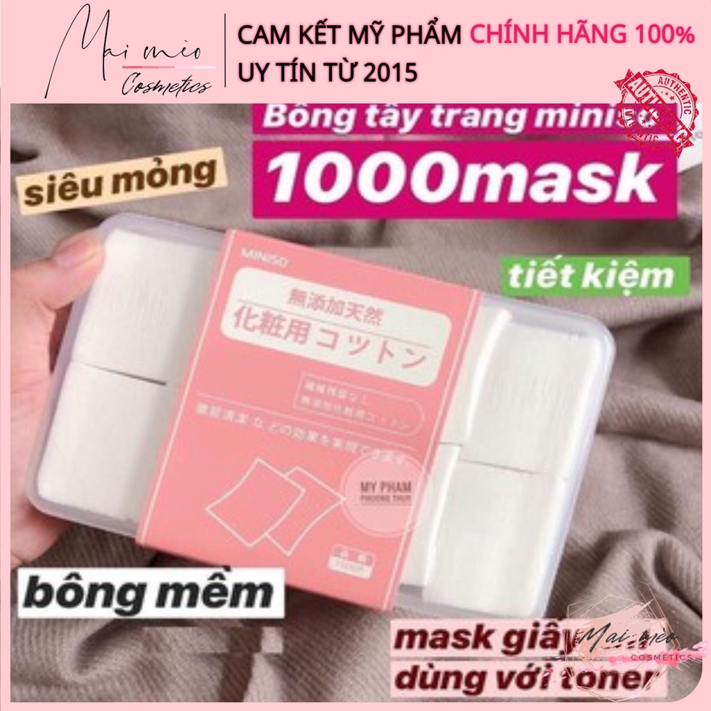 Bông tẩy trang miniso 1000 miếng, bông đắp toner, bông đắp lotion | BigBuy360 - bigbuy360.vn