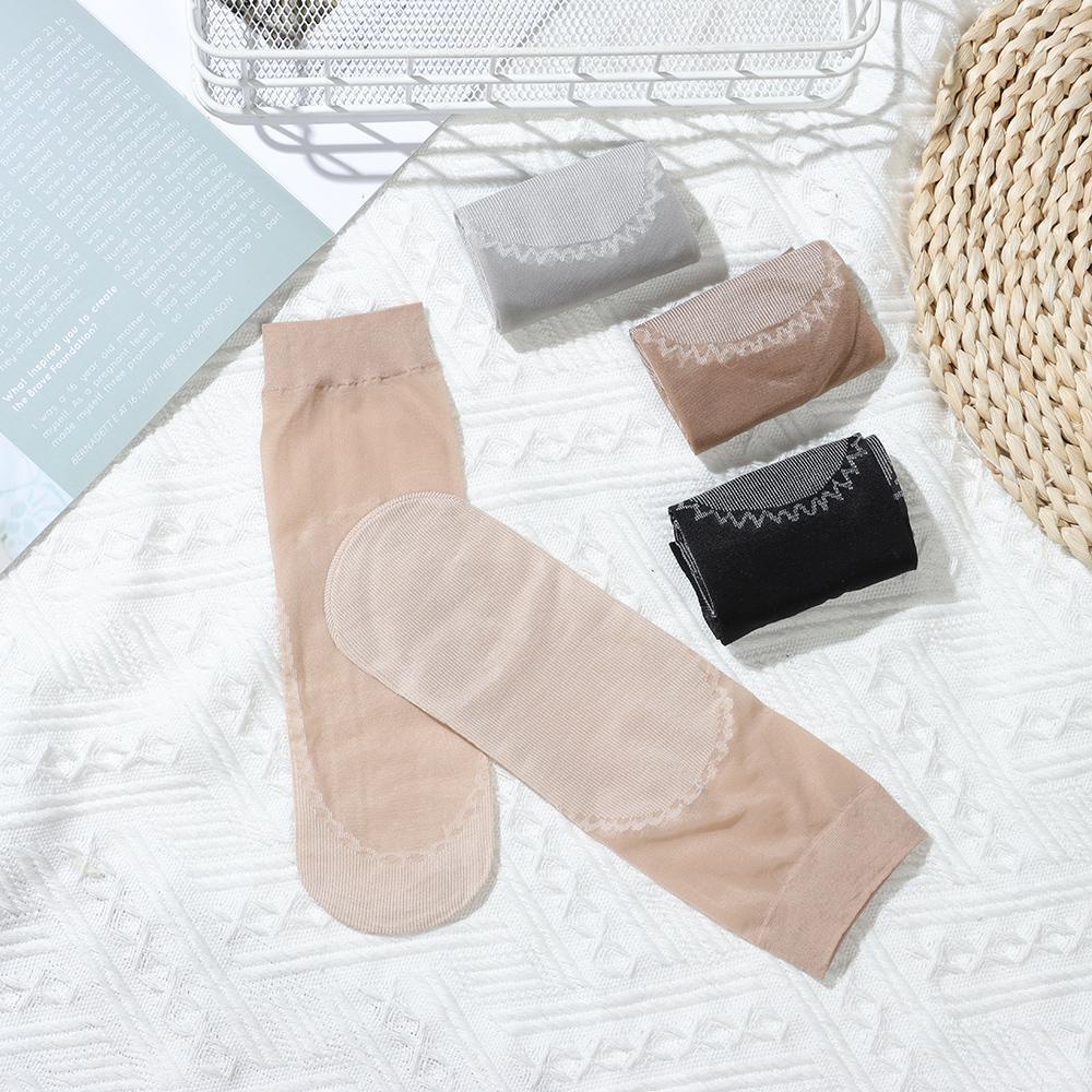 Set 10 Đôi Vớ Lụa Kính Chống Trượt Thoáng Khí Cho Nữ