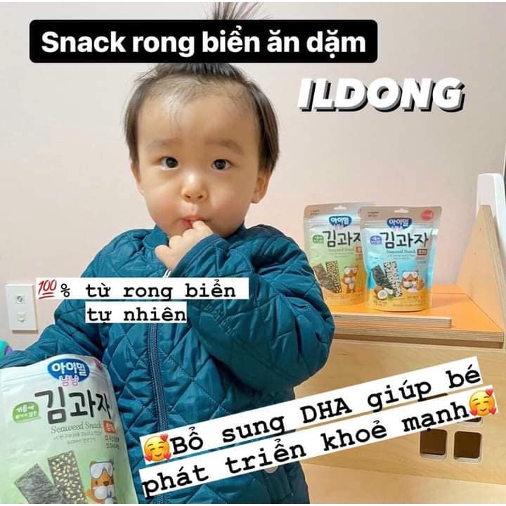 Snack Ildong Rong Biển Tách Muối Cho Bé Ăn Dặm Bổ Sung Canxi DHA Cho Bé Từ 6 Tháng Tuổi