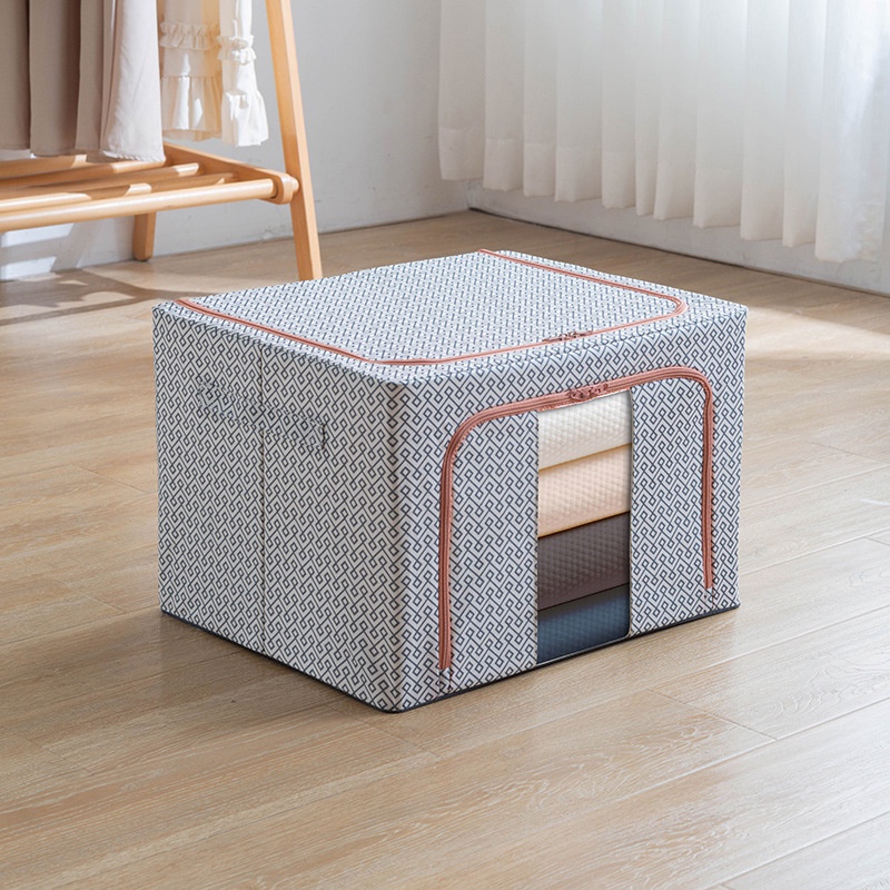 Hộp đựng quần áo túi đựng quần áo khung thép 74L lit có thể gấp gọn xếp chồng