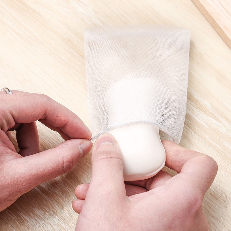 Túi Lưới Tạo Bọt Xà Phòng Rửa Mặt Có Dây Rút Tiện Dụng