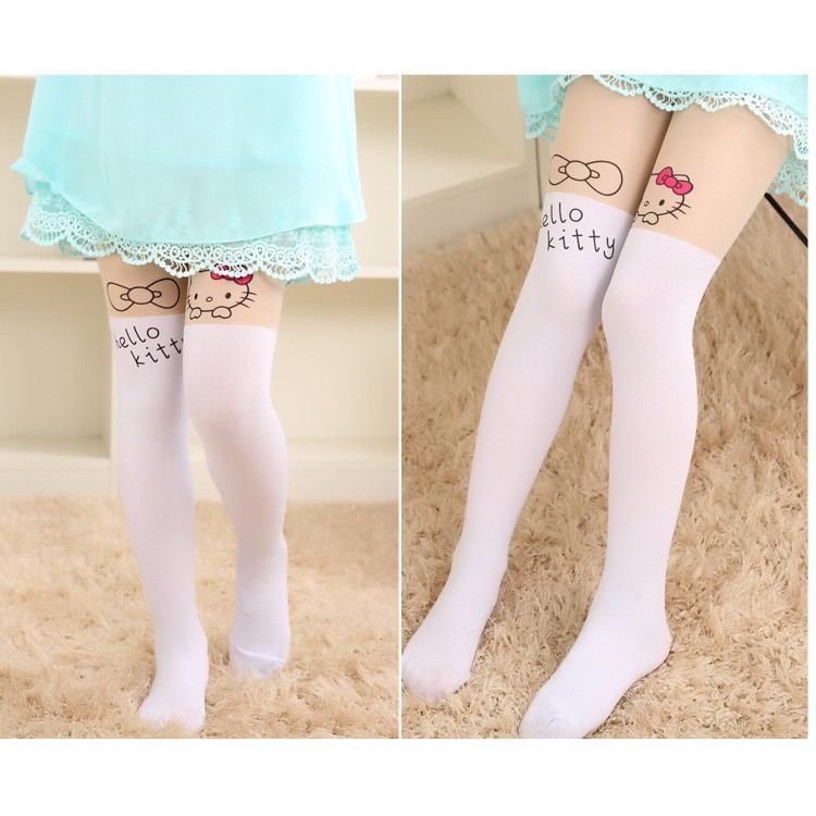 Ubeth✨Quần Tất Nhung Họa Tiết Hoạt Hình hello kitty Xinh Xắn Theo Phong Cách Xuân Thu Dành Cho Bé Gái