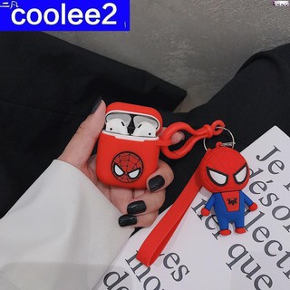 Vỏ bảo vệ hộp sạc tai nghe Airpods hình Người Nhện kèm dây đeo