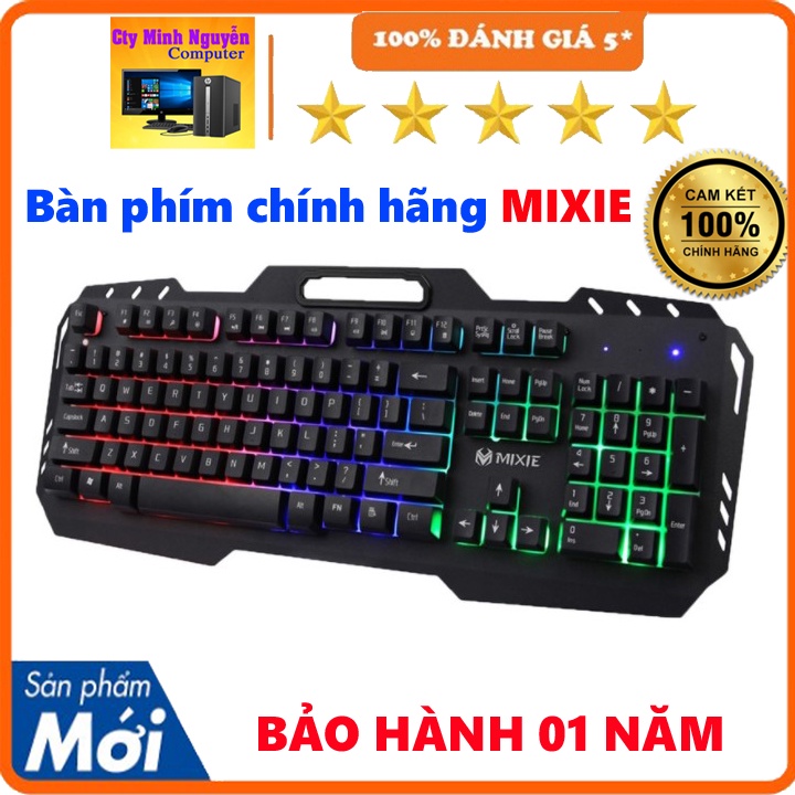 Bàn phím MIXIE X800 có led, bàn phím giả cơ chơi game blacklight